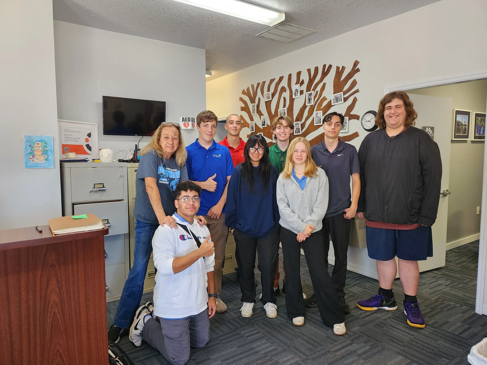 Genesis Prep students gathered together in the school office