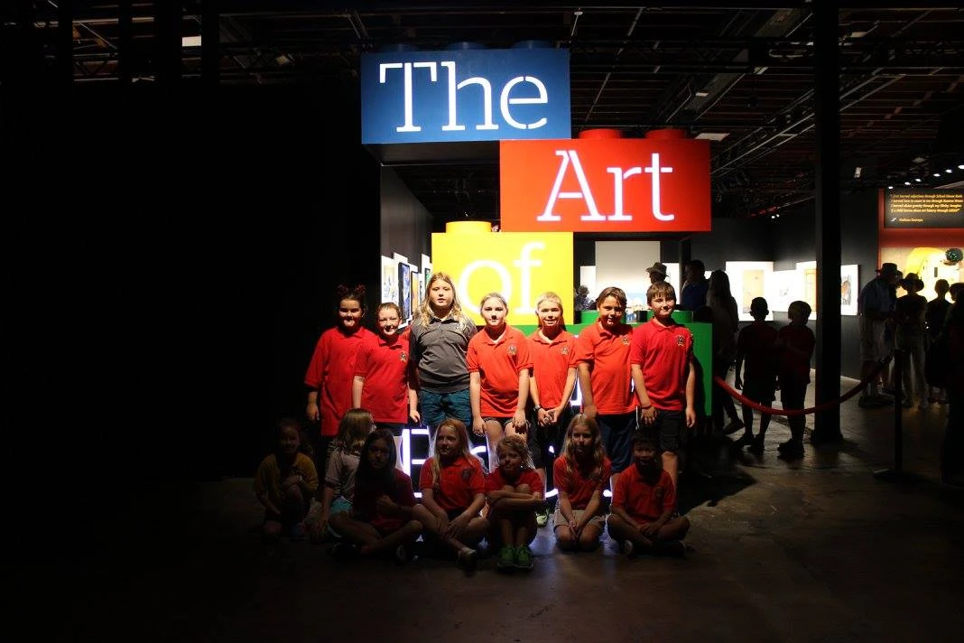 Genesis Prep students on a field trip to The Art of the Brick exhibit