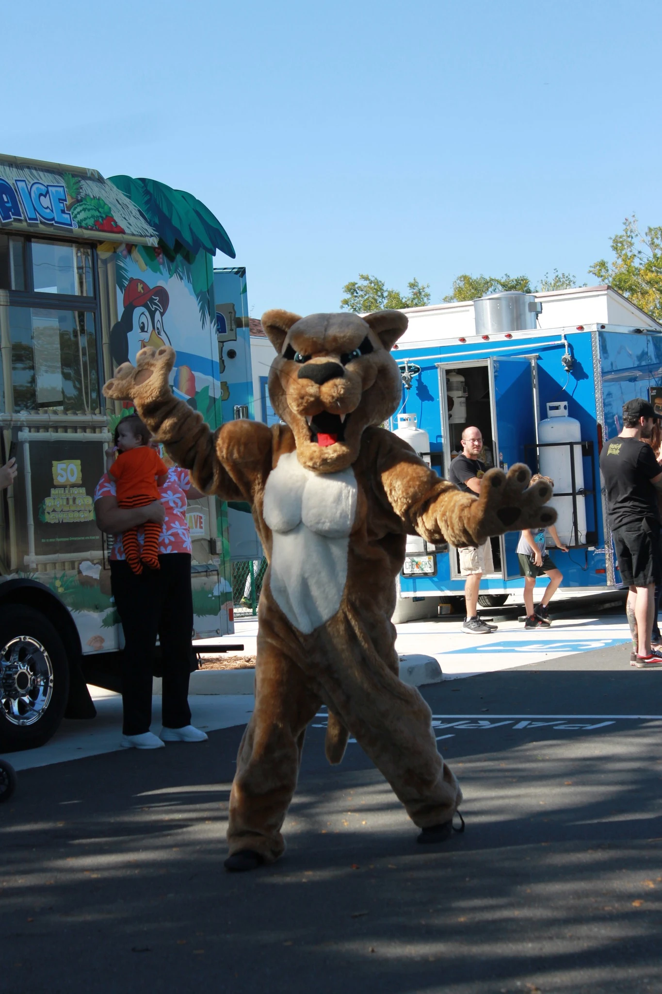 Genesis Prep Panther mascot at a school event
