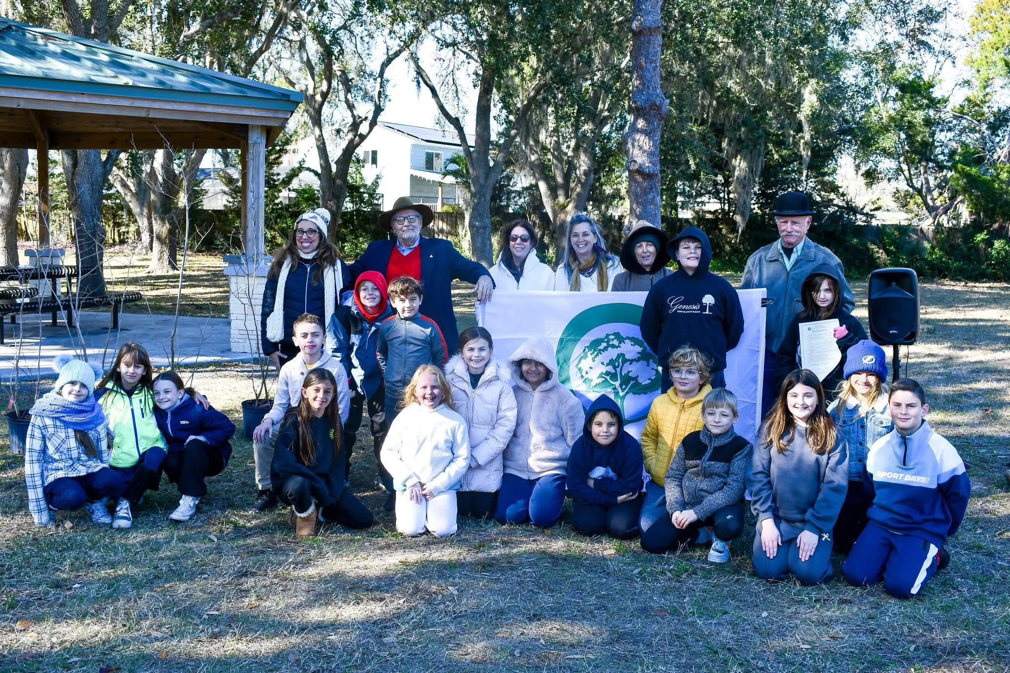 Genesis Middle School community at Arbor Day celebration
