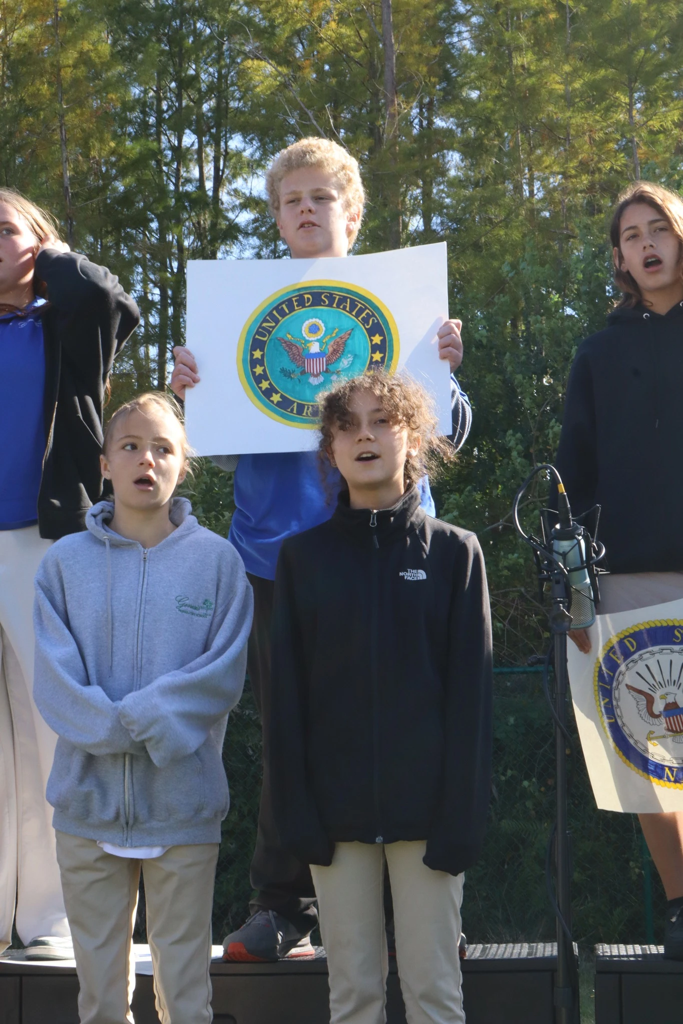 Genesis Middle School students performing on Veterans Day